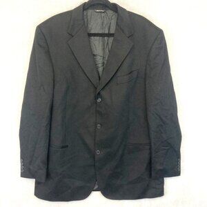 Hathaway Platinum 100% Cashmere Sports Coat Blazer Jacket Mens 46L Italy Black